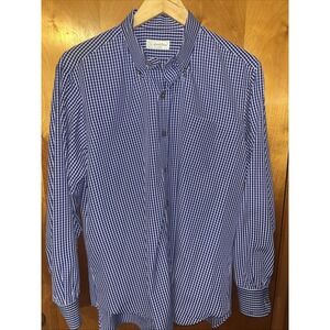 Ascot Chang Custom Made Button Down Dress Shirt Purple White See Description 18"